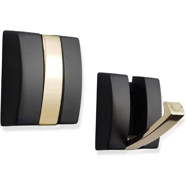 Percheros plegables - Ganchos de pared de aluminio para espacios pesados - Ganchos retráctiles para colgar abrigos, bufandas, sombreros, bolsos, toallas, llaves, tazas (negro/dorado,