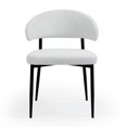 thumbnail image 4 of Set of 2 Ayoka White Boucle Dining Chairs with Black Iron Legs, 4 of 7