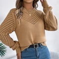thumbnail image 6 of Wdgfv Lightweight Pullover for Women Elegant Women's Winter Pullover Sweater Soft Casual Comfort Round Neck Openwork Long Sleeve Top For, 6 of 8