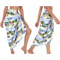 thumbnail image 4 of LA LEELA Women's Beachwear Summer Beach Bikini Wraps Sarong Wrap Skirt Swim Cover ups for Swimwear Coverups Women One Size Lapis, Palm Tree Beach, 4 of 4