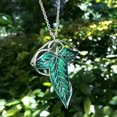 thumbnail image 4 of Broche elegante de hoja de árbol verde de elfo de Navidad para mujer y hombre, traje, colgante, collar, capa, broche, joyería, 4 of 4