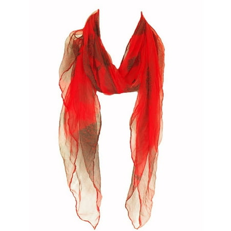 - Lightweight 100% Silk Scarf Soft Wrap Shawl for Women by Zodaca Fashion Women Ladies - Red