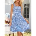 thumbnail image 6 of Women's 2025 New Summer Casual Square Neck Dress with Pocket Cute Sleeveless High Waist A-line Sundress Midi Dresses, 6 of 12