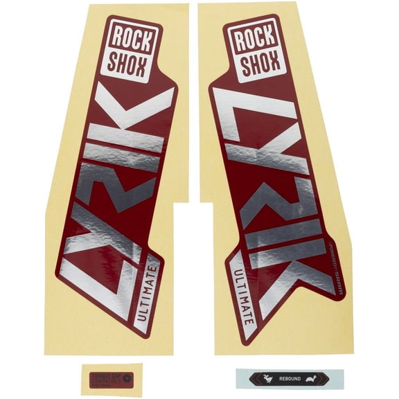 Rockshox Fork Decal Kit - Lyrik Ultimate, 27.5"/29", Gloss Polar Foil/Red