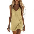 thumbnail image 3 of Zedker Athletic Dress for Women Adjustable Strap V Neck Built in Shorts with Pockets Tennis Golf Pickleball Beige L, 3 of 8