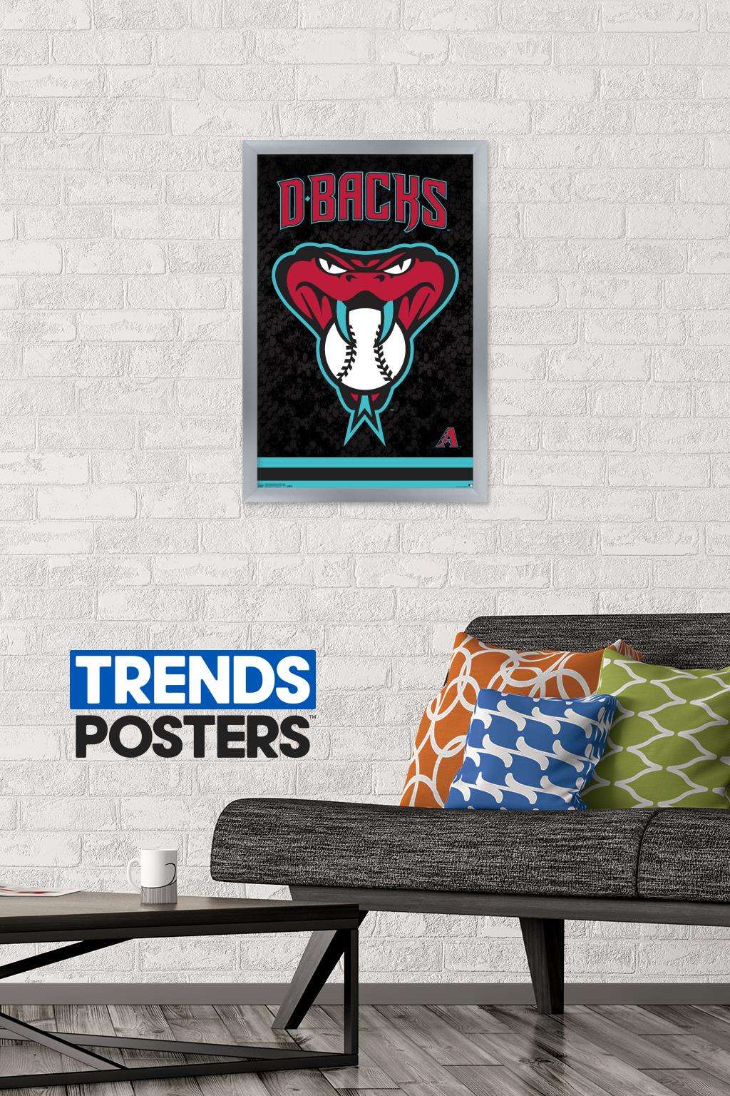 MLB Arizona Diamondbacks - Snake Head Logo Wall Poster, 14.725" x 22.375", Framed