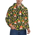 thumbnail image 2 of Lsque Mushroom Leaf Pattern Casual Men's Hoodie,Hooded Sweatshirt with Kangaroo Pocket,Pullover Hoodie-Small, 2 of 7