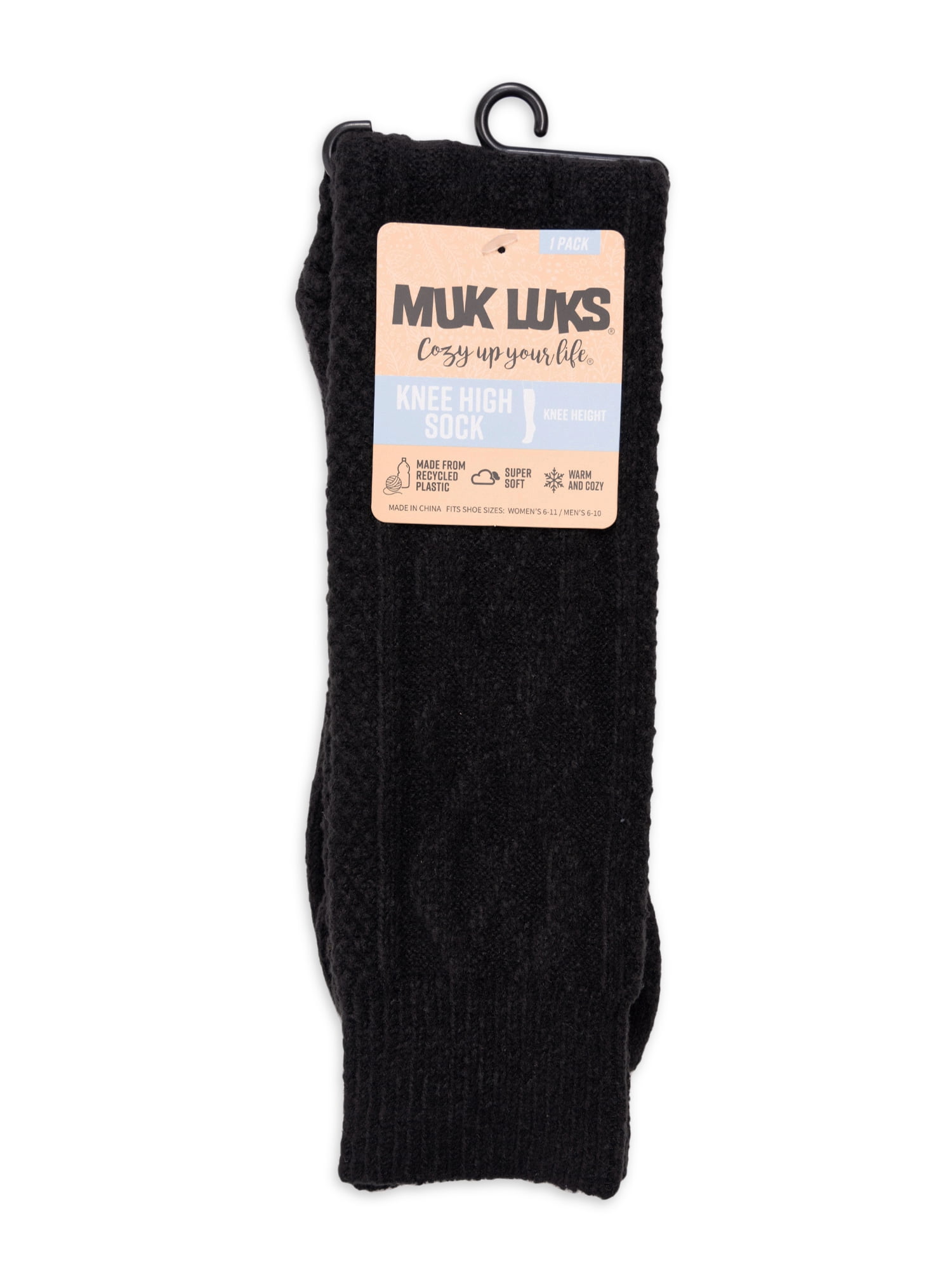Muk Luks Women's Microfiber Knee-High Boot Sock, 1-Pack, Size 6-11