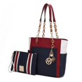 thumbnail image 1 of Rochelle Tote Bag & Wristlet Set, Red & Navy, 1 of 1