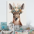 thumbnail image 2 of Designart Cute Baby Kangaroo With Floral Crown Canvas Wall Art, 2 of 5