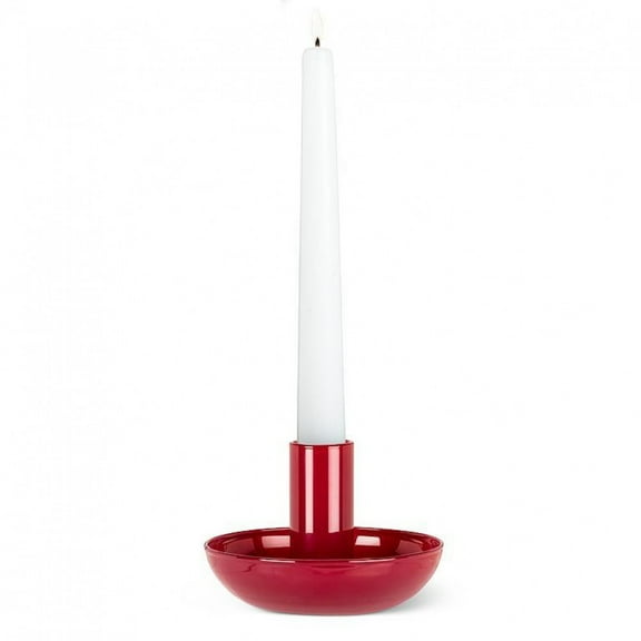 Red Pipe Taper Candle Holder