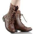 thumbnail image 4 of Women's Winkle Back Shaft Side Quilted Zipper Knee High Flat Riding boots shoes (Mngo-31-Brown- 9), 4 of 5