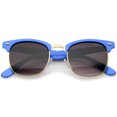 thumbnail image 2 of zeroUV Unisex Premium Half Frame Metal Rivets Horn Rimmed Sunglasses 50mm (Blue-Gold / Lavender) - 50mm, 2 of 5