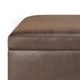 thumbnail image 4 of Simpli Home Owen 36" Faux Air Leather Storage Ottoman in Chestnut Brown, 4 of 7
