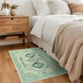 thumbnail image 2 of Wondo 2x3 Entryway Area Rug, Washable Area Rug, Rugs for Bedroom, Kitchen Rugs, Vintage Boho Carpet, Soft Non-Slip, Low Pile Area Rug, Green, 2 of 8