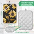 thumbnail image 6 of Yayeee Pot Holders Kitchen Heat Resistant with Pocket 7"x9.8" Cotton Oven Cooking Hot Pads, Black Sunflower Pattern, 6 of 7