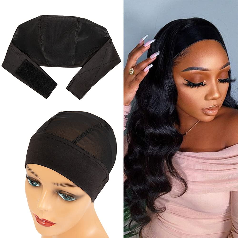 3 PCS Headband Wig Caps for Wig Making Mesh Dome Caps for Wigs Headband Wig Cap Stretch Wig Grip