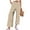 Khaki, variant on pstuiky Wide Leg Pants for Women, Solid Color Loose Short Straight Leg Trousers Active Fit Womens Dress Pants Black L