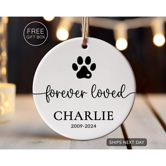 Personalized Dog Memorial Ornament, Custom Pet Ornament with Name, Dog In Loving Memory, P - As Picture - 5-Pack