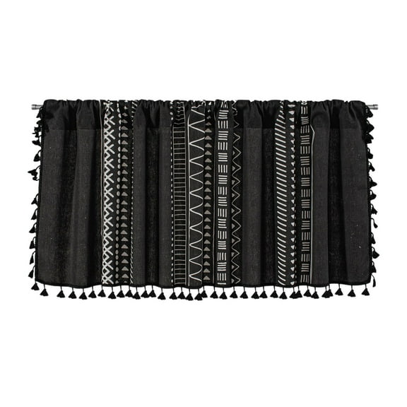 Valance Curtains for Kitchen - Window Light Blocking Short Rod Pocket Curtain Panels for Small Window Bathroom Basement