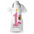 thumbnail image 3 of 1st Birthday Apron Cartoon Style Image with the Bees Party Cake and the Candle Print, Unisex Kitchen Bib Apron with Adjustable Neck for Cooking Baking Gardening, Pink Black and Yellow, by Ambesonne, 3 of 3