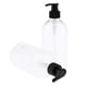 thumbnail image 5 of 2 botellas grandes con bomba para cosméticos de 500 ml, vacías, dispensadores de loción y champú para viajes. Bomba negra, 5 of 9
