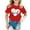 Red, variant on Tiijoy Big Girls Letter Print Crew Neck T-Shirt Short Sleeve Soft Everyday T Shirt Tee