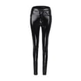 thumbnail image 2 of GJSYRH Women's High Waist Leather Leggings Tights Nightclub Performance Wear Zipper Crotch Design Pants Underwear Attire, 2 of 7