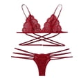 thumbnail image 1 of s Mujeres Del Partido Del Club Nocturno Del Cordón Del Del Vendaje de Fija Ropa Interior Rojo l Baoblaze traje de baño de bikini de mujer, 1 of 8