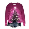 thumbnail image 5 of FDGIU Women's Christmas Graphic Tunic Tops - Soft Long Sleeve Crewneck Blouses with Xmas Tree Prints, Holiday Party Tees, 5 of 6
