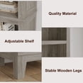 thumbnail image 3 of TacleeKii 71" Farmhouse Narrow Bookcase, 5-Tier Bookshelf with Adjustable Shelves, Retro Gray, 3 of 8