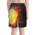 thumbnail image 3 of Cauagu Tennis Ball On Fire And Water Print Swim Trunks for Men,Youth Boys Swim Shorts Compression Liner Beach Shorts Boys' Swimming Shorts 7-20 Years Bathing Suit-X-Large, 3 of 7