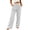 #H-White, variant on ZHYou No Boundarie Womens Pants Corduroy Drawstring Wide Leg Elastic High Waisted Soft Knit Loose Fit Casual Trousers with Pockets,Army Green,Size 3XL