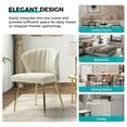 thumbnail image 6 of Dining Room Chairs Accent Chairs, Upholstered Side Chair with Golden Legs, Small Vanity Chair for Living Room, Kitchen, Patio, TAN, 1-Pack, 6 of 6