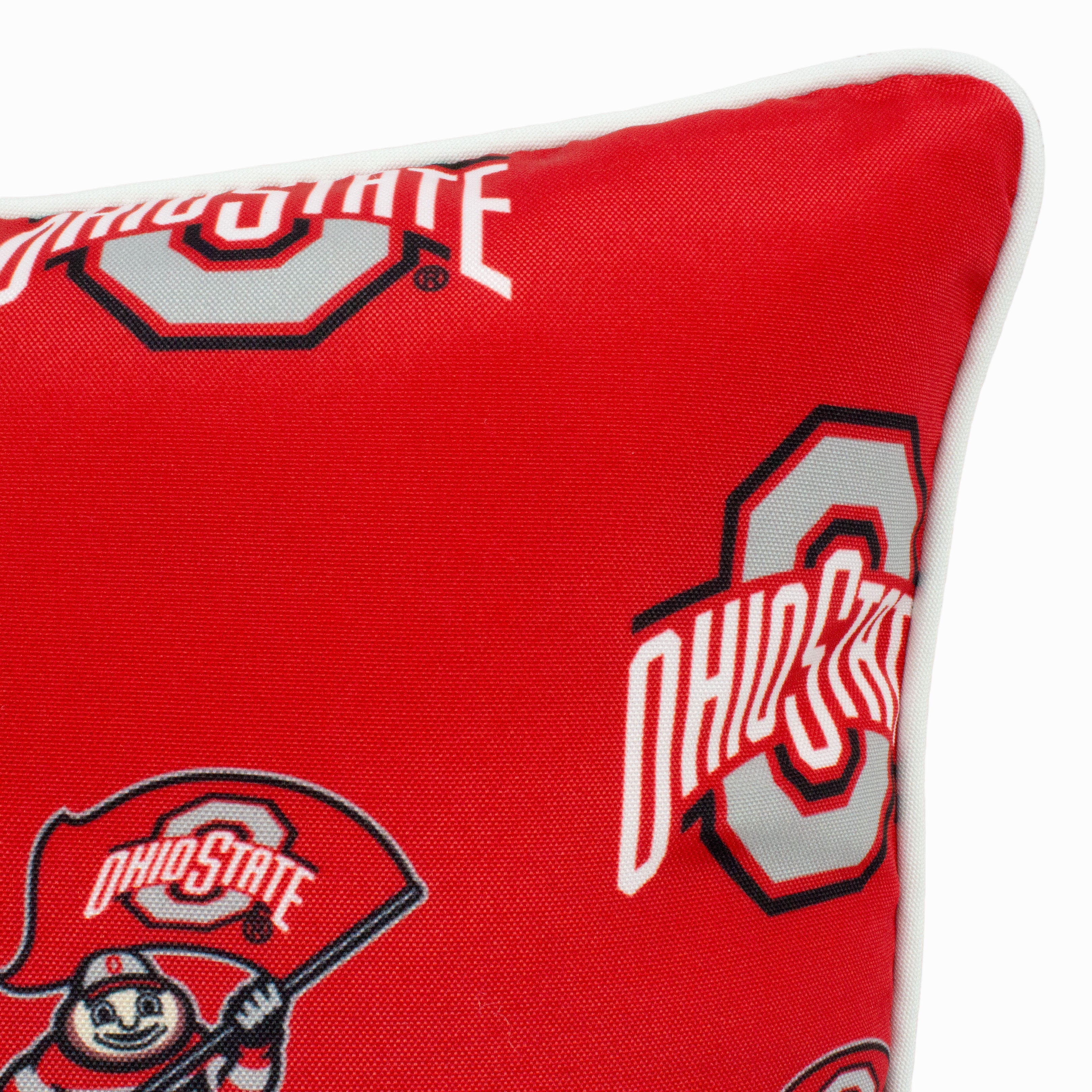 Ohio State Buckeyes College Covers Indoor or Outdoor Decorative Pillow 16 in x 16 in