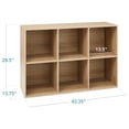 thumbnail image 2 of XPOPR 6-Cube Storage Organizer, 13.5in Shelf Opening, Bookcase, Display Shelf, Customizable w/ 3 Removable Back Panels – Light Oak, 2 of 5
