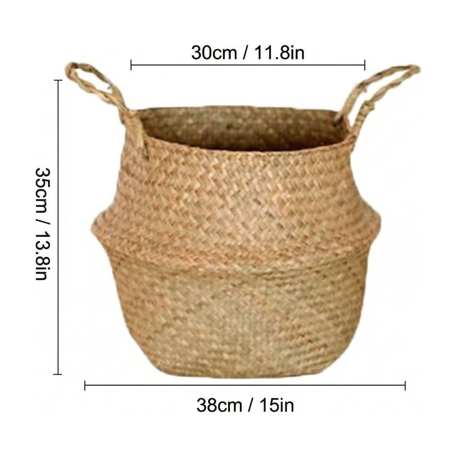 2026 Olive Tree Basket – Wicker Seagrass Planter for Tall Indoor Faux Plants,Decorative Rattan Basket Cover for Houseplants,Snake Plant,Monstera,15inch