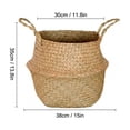 thumbnail image 2 of RjnShan Woven Seagrass Belly Basket for Storage Plant Pot Picnic and Grocery Basket, Woven Storage Basket, Decorative Basket With Handle, 2 of 12