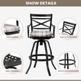 thumbnail image 4 of Pellebant Set of 2 Outdoor  Swivel Bar Stool with Cushion Cast Aluminum Chairs, 4 of 8