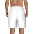 thumbnail image 3 of Kdxio White Pattern Mens Casual Shorts - Drawstring Summer Beach Sports Shorts for Men, 3 of 9