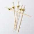 thumbnail image 3 of 100 Pcs 12 cm Cocktail Picks Creative Handmade Round Beads Appetizer Picks Fruit Toothpicks Party Supplies (Golden), 3 of 9