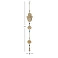 thumbnail image 3 of DecMode 32" Brown Mango Wood Hamas Buddha Windchime with Glass Beads and Cone Bell, 3 of 11