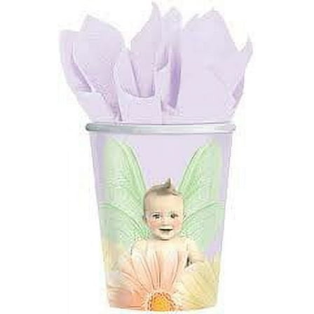 FlitterByes Baby Shower Cups - 9 Oz Hot or Cold Cups (8 Count)