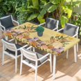 thumbnail image 2 of Easter Bunny Table Cloths for 5 Foot Rectangle Tables, Spring Floral Vintage Botanical Rabbits Yellow Patio Waterproof Elastic Fitted Tablecloths, Washable Rectangular Table Cover for Camping, 2 of 8