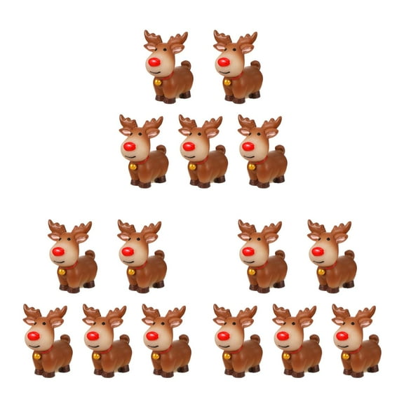 Mini Deer Decorations,15 Pcs Mini Christmas Elk Desktop Adornment Creative Elk Statue Micro-Landscape Desktop Decoration Resin Elk Decorations for Bedroom Living Room