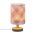 thumbnail image 2 of Light Purple Plaid Pattern Table Lamp with USB Port LED Warm Light Lamp Night Light Home Decor, 2 of 7