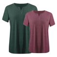 thumbnail image 3 of 2 Pcs Shirts for Women Plus Size Tee Vneck Short Sleeve Blouse Tops Casual Tshirt Summer Clothes, 3 of 3
