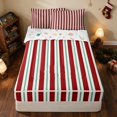 thumbnail image 2 of Manfei Festive Zipper Full Size Comforter Sets with Fitted Sheet and 2 Pillowcases Christmas Zipper Bedding Set, Pink Red, Xmas Reversible, 2 of 7