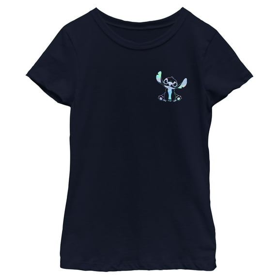 Girls Lilo & Stitch Holographic Pocket Stitch T Shirt