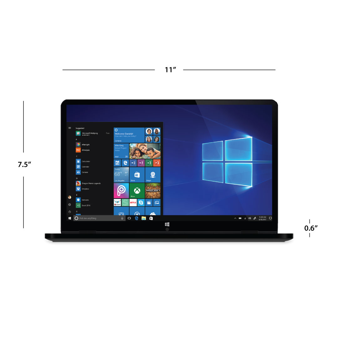 Ematic 11.6" Convertible Touchscreen Laptop with Windows 10 S, 2GB RAM, 32GB Storage, Black (EWT127BL) - image 2 of 13